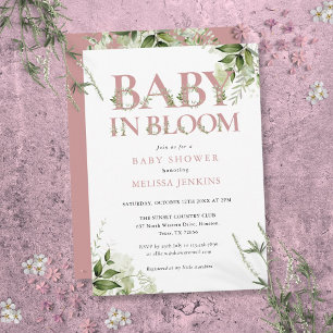 Invitación Bebé en el Rosa de sangre Dusty Baby Shower de veg