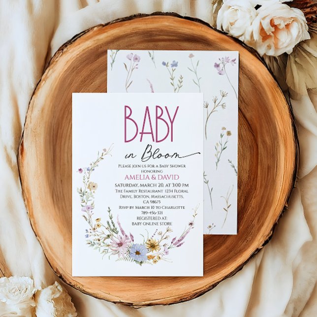 Invitación Bebé en el Whimsical Arco Floral Baby Shower (Subido por el creador)