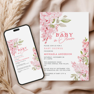 Invitación Bebé en Flor Acuarela Fiesta de Shower Floral para