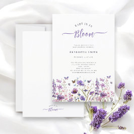 Invitación Bebé en flor acuarela moderna ducha bebé
