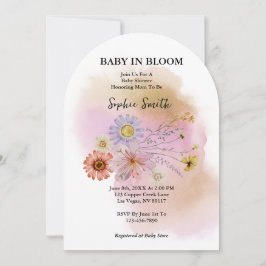 Invitación Bebé en flor Arco acuático de flores silvestres