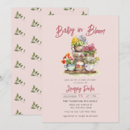 Invitación Bebé en flor | Baby Shower acuarela