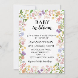 Invitación Bebé en Flor Baby Shower de Flores Silvestres