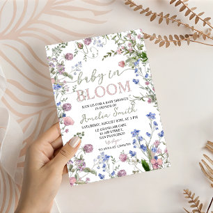 Invitación Bebé en Flor Baby Shower de Flores Silvestres