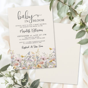 Invitación Bebé en Flor Baby Shower de Flores Silvestres