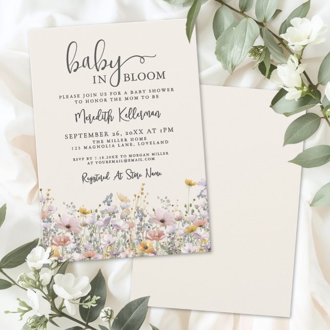 Invitación Bebé en Flor Baby Shower de Flores Silvestres (Baby In Bloom Wildflower Baby Shower Invitation)