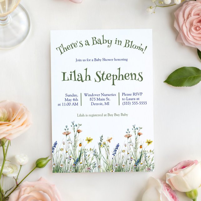 Invitación Bebé en Flor! Baby Shower de Flores Silvestres (Subido por el creador)