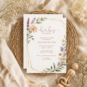 Invitación Bebé en Flor Baby Shower de Flores Silvestres