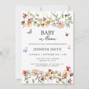 Invitación Bebé en Flor Baby Shower de Flores Silvestres