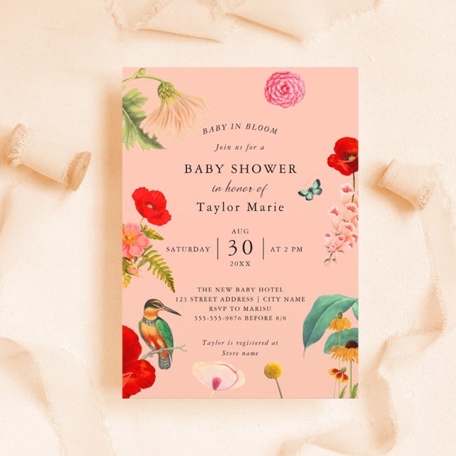 Invitación Bebé en flor | Baby Shower de flores silvestres de (Subido por el creador)
