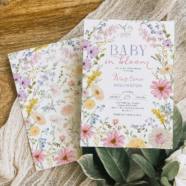 Invitación Bebé en Flor: Baby Shower de Flores Silvestres en 