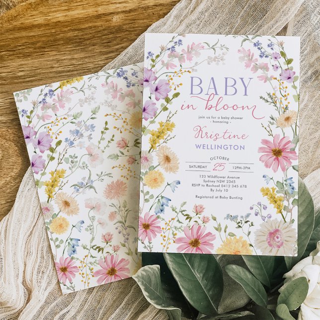 Invitación Bebé en Flor: Baby Shower de Flores Silvestres en  (Subido por el creador)