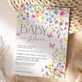 Invitación Bebé en Flor Baby Shower de Mariposa