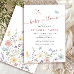 Invitación Bebé en flor baby shower niña florecilla silvestre