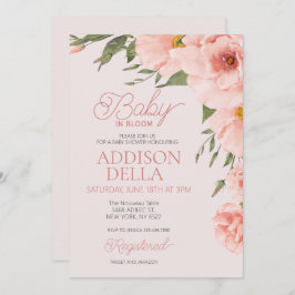 Invitación Bebé en flor Baby Shower Spring verano