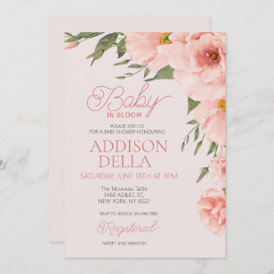 Invitación Bebé en flor Baby Shower Spring verano