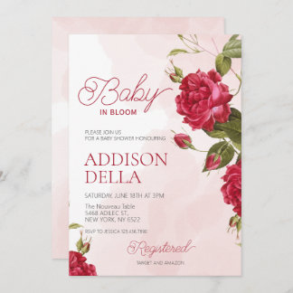 Invitación Bebé en flor Baby Shower Spring verano