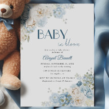 Bebé en Flor Bohemio Rosa Azul Baby Shower