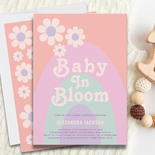 Invitación Bebé en Flor Boho Daisy Arcoíris Baby Shower