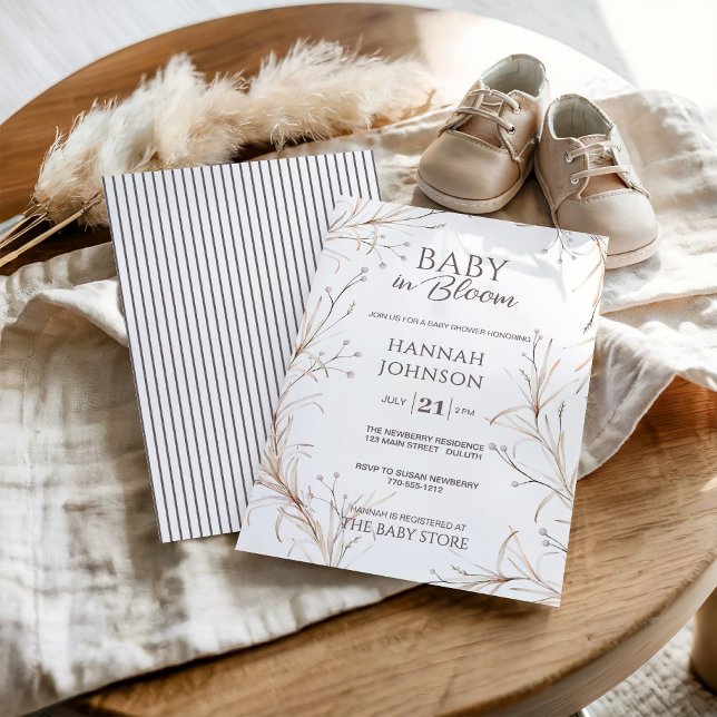 Invitación Bebé en Flor Boho Neutral en Género  (Subido por el creador)
