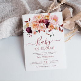 Invitación bebé en flor caída ducha de bebé floral