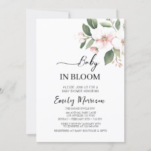 Invitación Bebé en flor Cherry Flowers Baby Shower