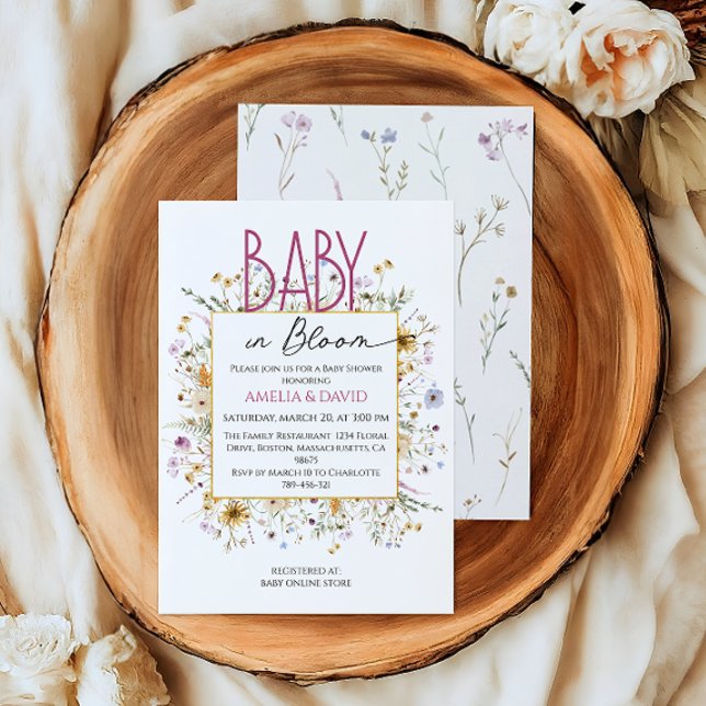 Invitación Bebé en Flor Chic Fiesta de Bebé Floral (Subido por el creador)