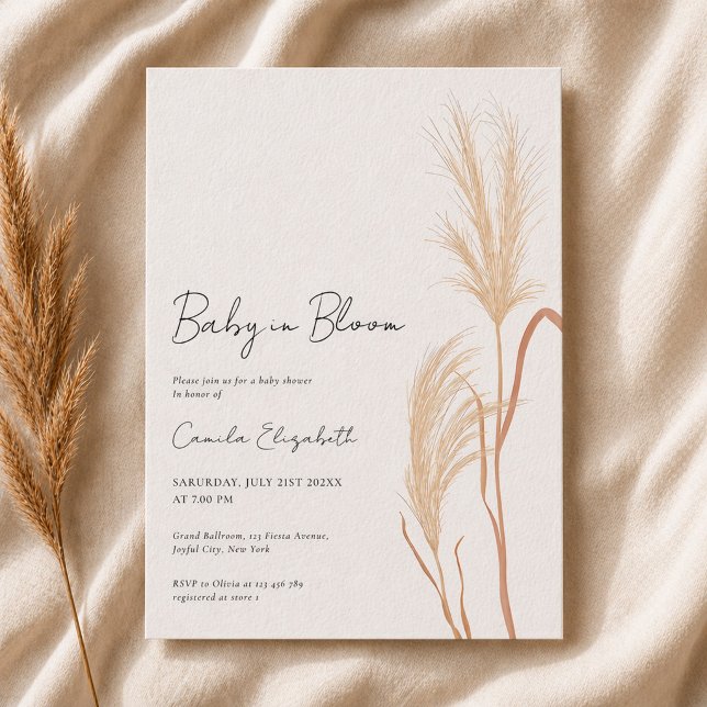 Invitación Bebé en Flor Cortadera Baby Shower (Subido por el creador)