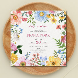 Invitación Bebé en flor | Cute Wildflower Baby Shower
