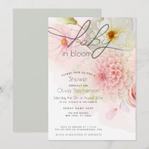 Bebé en Flor Dahlia Rosa Floral Baby Shower
