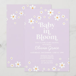 Invitación Bebé en Flor Dainty Lavanda Fiesta Retro para Bebé