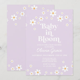 Invitación Bebé en Flor Dainty Lavanda Fiesta Retro para Bebé