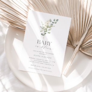 Invitación Bebé en flor de hierba de menta en flor