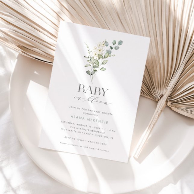 Invitación Bebé en flor de hierba de menta en flor (Subido por el creador)