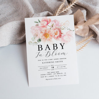 Invitación bebé en flor de la ducha de bebé