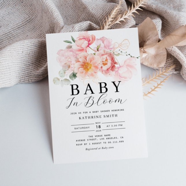 Invitación bebé en flor de la ducha de bebé (Subido por el creador)