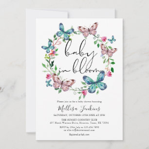 Invitación Bebé en Flor de Mariposa Baby Shower Floral