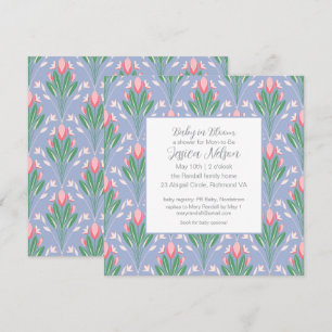 Invitación Bebé en Flor de Tulipán de Primavera 