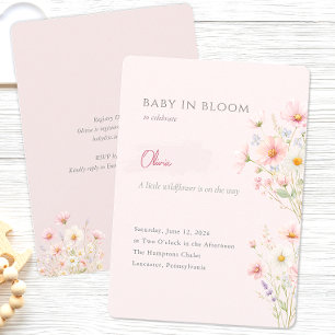 Invitación Bebé en Flor Ducha de Bebé Caprichosa de Flores Si
