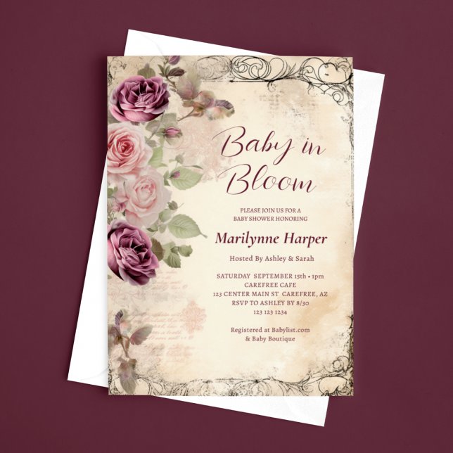 Invitación Bebé en Flor Elegante Ducha de Bebé Floral (Subido por el creador)