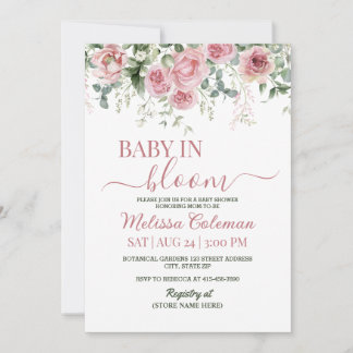 Invitación Bebé en Flor: Fiesta para el Bebé