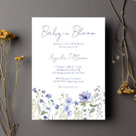 Invitación Bebé en flor Flor silvestre polvorienta ducha de b