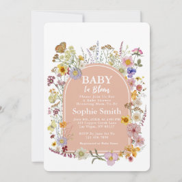 Invitación Bebé en flor Flor silvestre Rosa