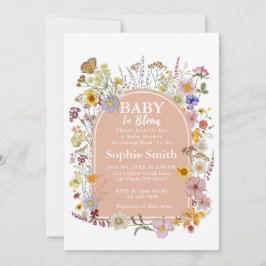 Invitación Bebé en flor Flor silvestre Rosa