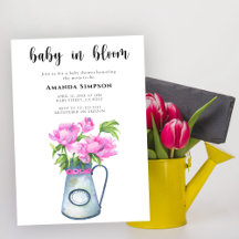 Bebé en flor Jarron de flores baby shower