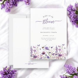 Invitación Bebé en flor mínima acuarela ducha bebé