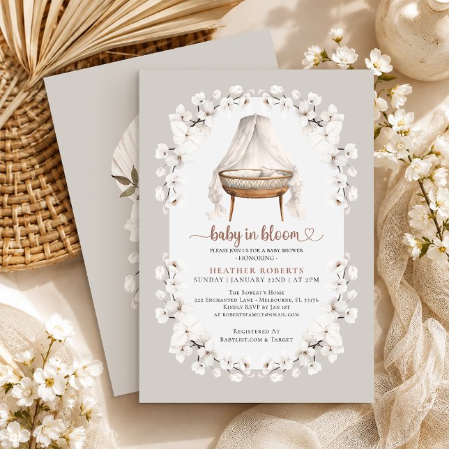 Invitación Bebé en Flor Neutral Fiesta de Bebé (Baby in bloom baby shower)