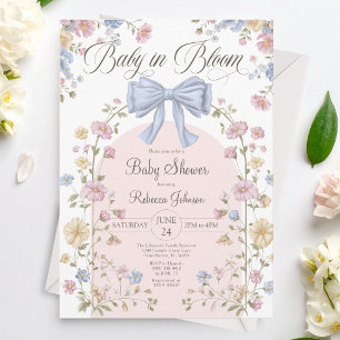 Invitación Bebé en Flor Pastel Dulce Shower de Wildflower par
