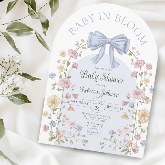 Invitación Bebé en Flor Pastel Dulce Shower de Wildflower par (Subido por el creador)
