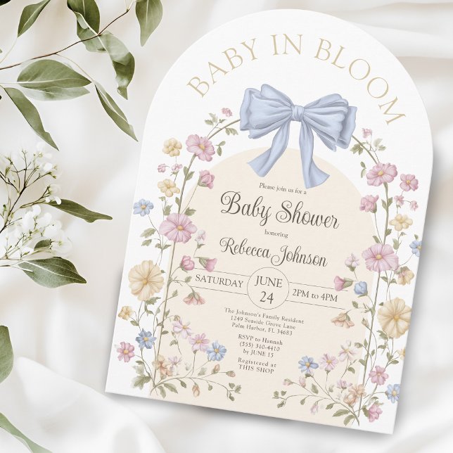 Invitación Bebé en Flor Pastel Dulce Shower de Wildflower par (Subido por el creador)